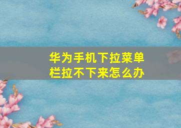 华为手机下拉菜单栏拉不下来怎么办