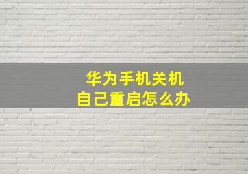 华为手机关机自己重启怎么办