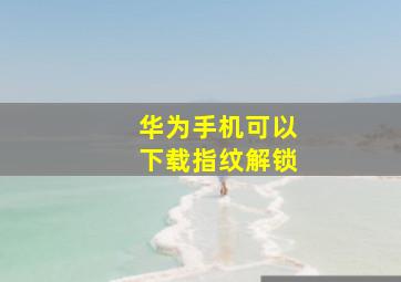 华为手机可以下载指纹解锁