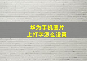 华为手机图片上打字怎么设置