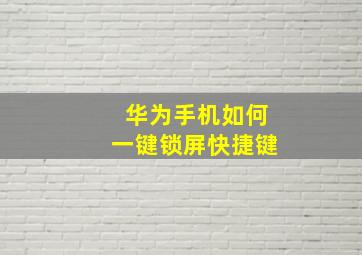 华为手机如何一键锁屏快捷键