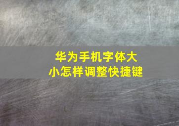 华为手机字体大小怎样调整快捷键