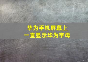 华为手机屏幕上一直显示华为字母