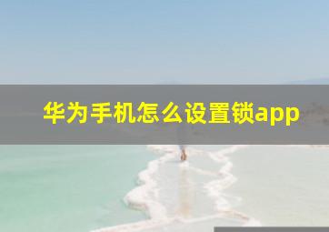 华为手机怎么设置锁app