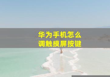 华为手机怎么调触摸屏按键