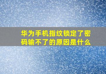 华为手机指纹锁定了密码输不了的原因是什么