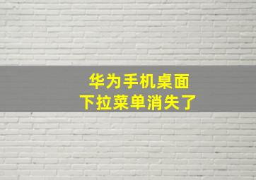 华为手机桌面下拉菜单消失了