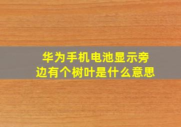 华为手机电池显示旁边有个树叶是什么意思