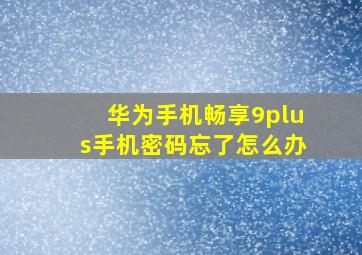 华为手机畅享9plus手机密码忘了怎么办