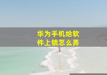 华为手机给软件上锁怎么弄