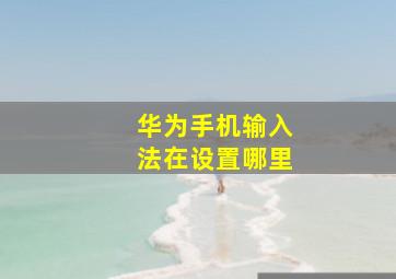 华为手机输入法在设置哪里