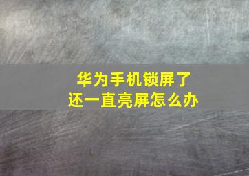 华为手机锁屏了还一直亮屏怎么办