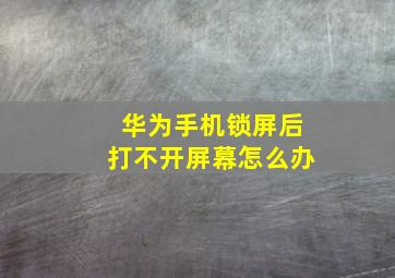 华为手机锁屏后打不开屏幕怎么办