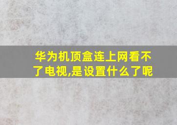 华为机顶盒连上网看不了电视,是设置什么了呢