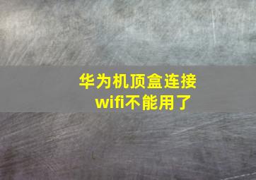 华为机顶盒连接wifi不能用了