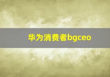 华为消费者bgceo