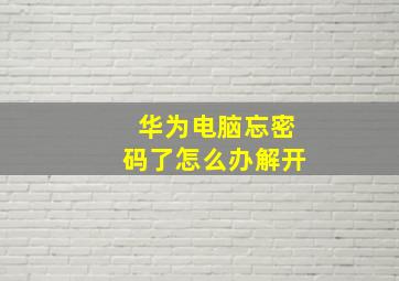 华为电脑忘密码了怎么办解开