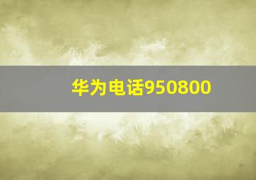 华为电话950800