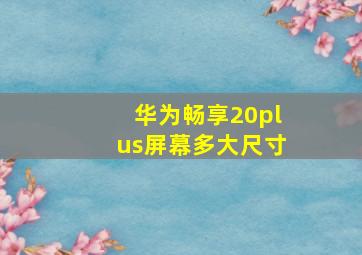 华为畅享20plus屏幕多大尺寸