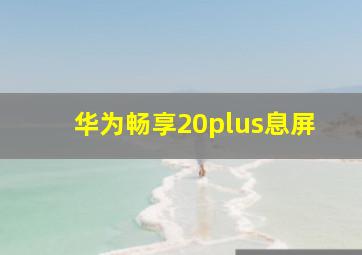 华为畅享20plus息屏