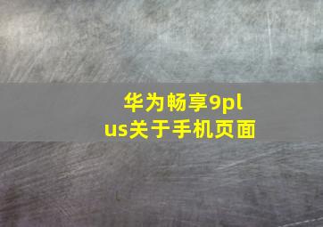 华为畅享9plus关于手机页面