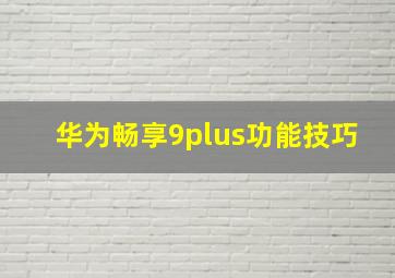 华为畅享9plus功能技巧