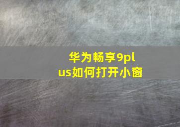 华为畅享9plus如何打开小窗