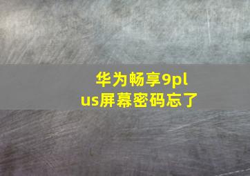 华为畅享9plus屏幕密码忘了