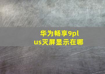 华为畅享9plus灭屏显示在哪