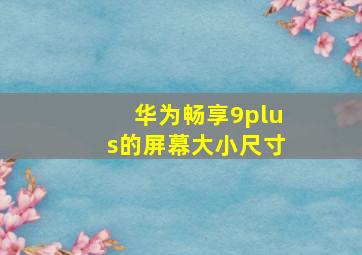 华为畅享9plus的屏幕大小尺寸