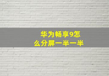 华为畅享9怎么分屏一半一半