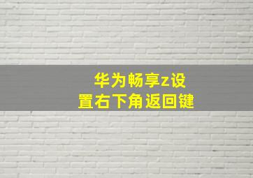 华为畅享z设置右下角返回键