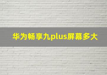 华为畅享九plus屏幕多大