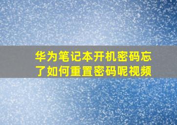 华为笔记本开机密码忘了如何重置密码呢视频