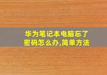 华为笔记本电脑忘了密码怎么办,简单方法