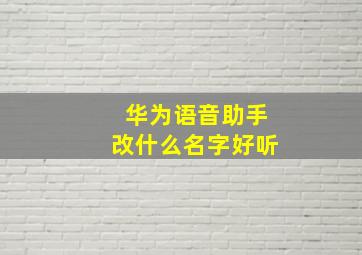 华为语音助手改什么名字好听