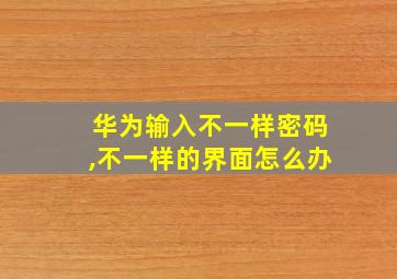 华为输入不一样密码,不一样的界面怎么办