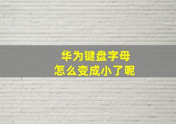 华为键盘字母怎么变成小了呢