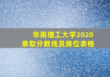 华南理工大学2020录取分数线及排位表格