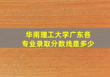 华南理工大学广东各专业录取分数线是多少