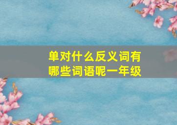 单对什么反义词有哪些词语呢一年级