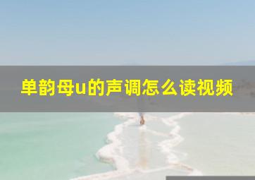 单韵母u的声调怎么读视频