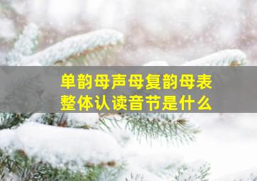 单韵母声母复韵母表整体认读音节是什么