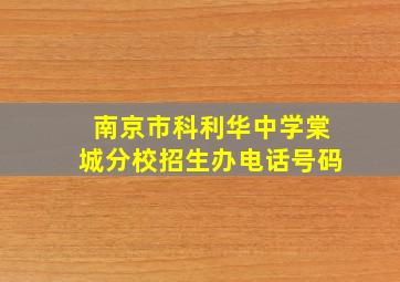 南京市科利华中学棠城分校招生办电话号码