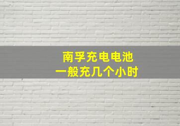 南孚充电电池一般充几个小时