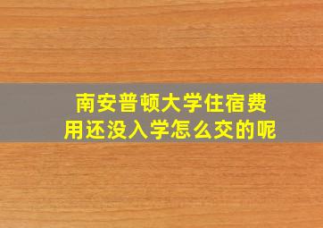 南安普顿大学住宿费用还没入学怎么交的呢