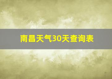 南昌天气30天查询表