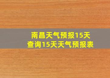 南昌天气预报15天查询15天天气预报表