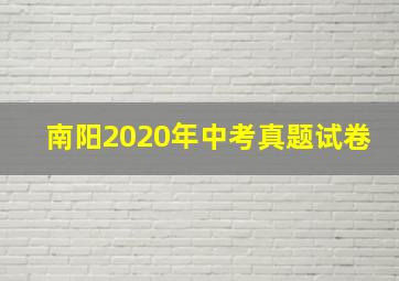 南阳2020年中考真题试卷