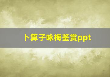 卜算子咏梅鉴赏ppt